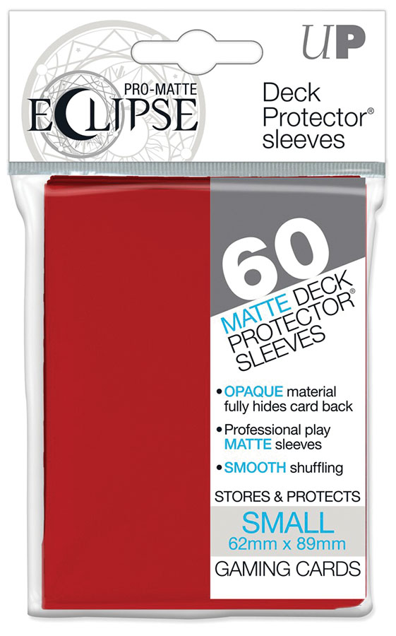 Pro-Matte Eclipse Small Deck Protector Sleeves: Apple Red (60)